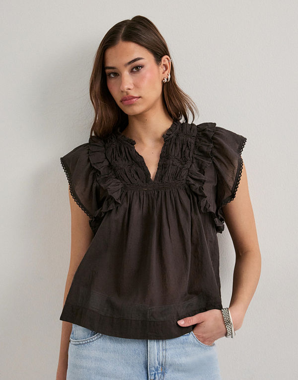Neo Noir Jayla S Voile Top - Brun
