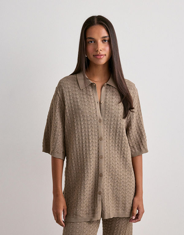Neo Noir Sette Fine Crochet Blouse - Brun