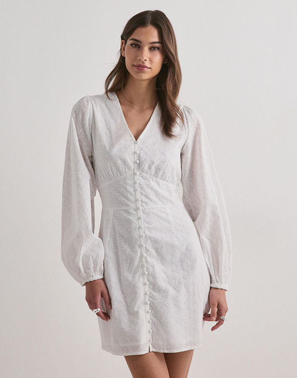 Neo Noir Mabel Embroidery Dress - Vit