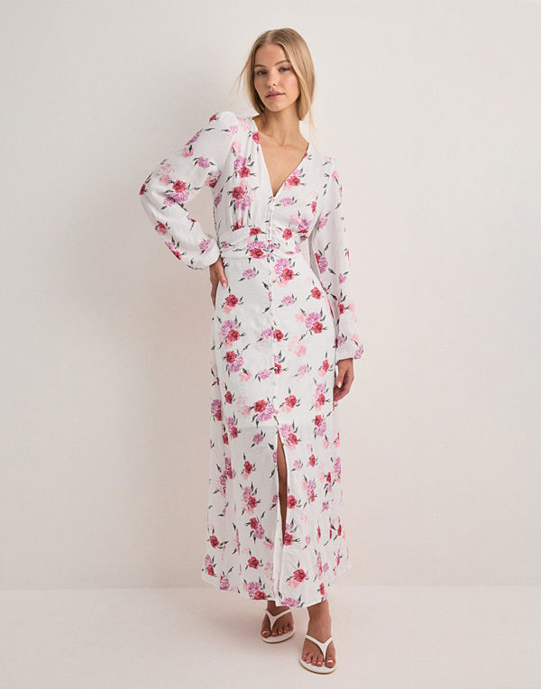 Vero Moda Vmlisa Ls V-Neck Long Dress Wvn - Rosa