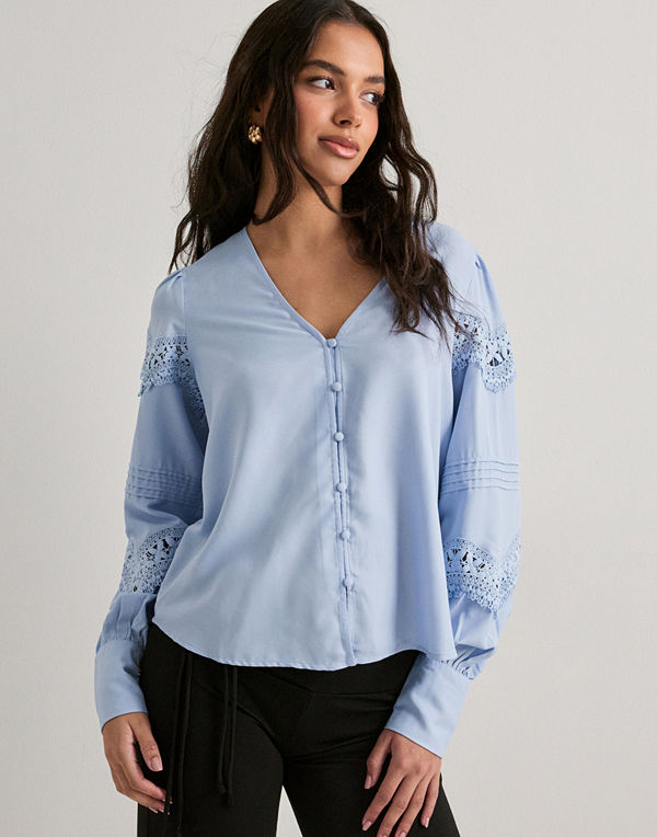 Vero Moda Vmthea Ls Top Wvn Ga - Blå