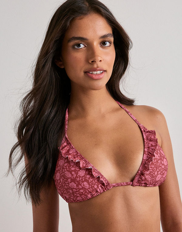 Becksöndergaard Asflora Bel Frill Bikini Top - Röd