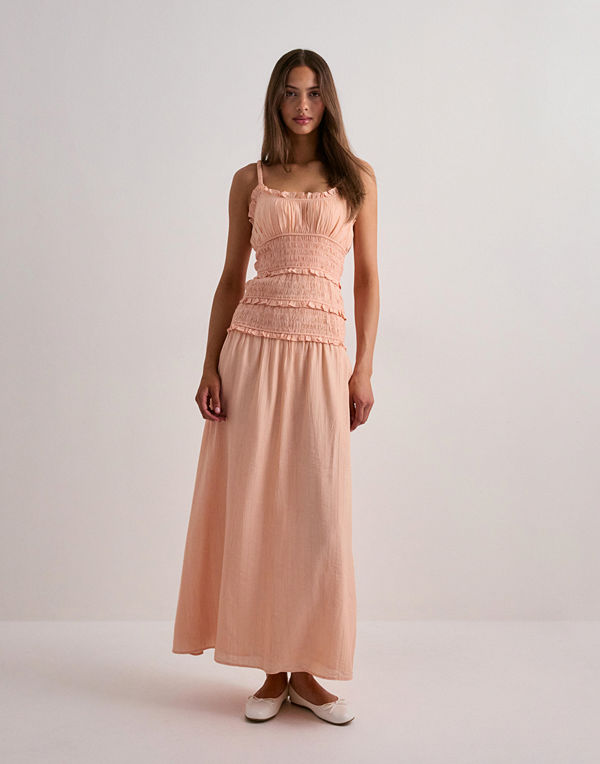 Nelly Frill Detail Dress - Orange
