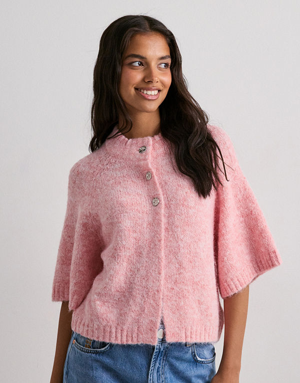 Neo Noir Benuta Fluffy Knit Cardigan - Rosa