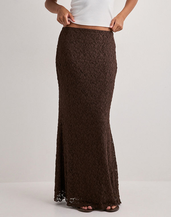 Vero Moda Vmtalula Hw Lace Skirt Jrs Exp - Brun