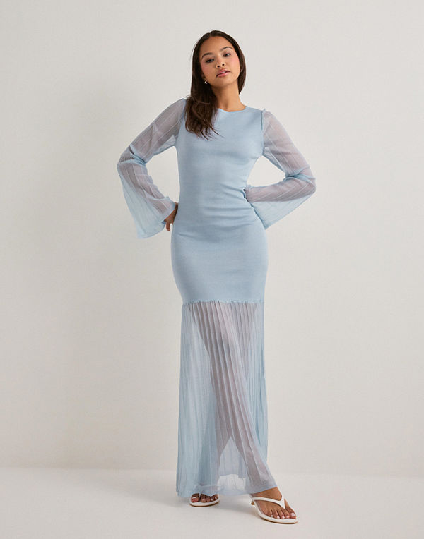 Malina Haisley Sheer Knitted Maxi Dre - Blå