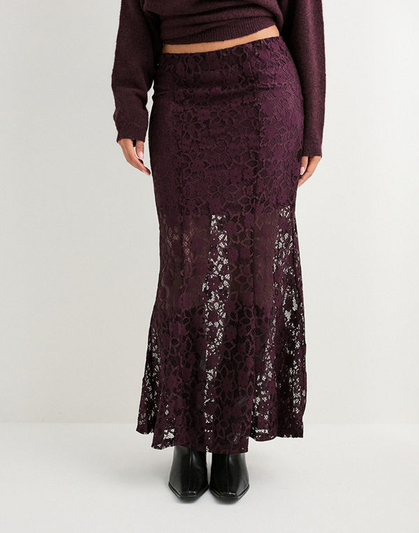 Vero Moda Vmmeta Lace Hw Ankle Skirt Wvn Ga - Röd