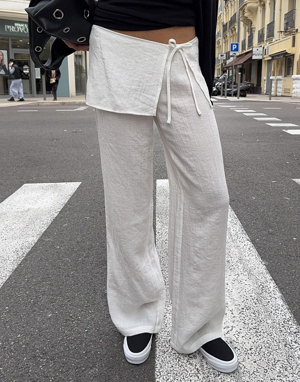 Nelly byxor Skirt Detail Pants - Vit