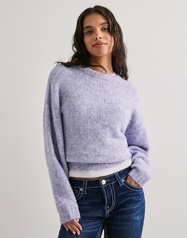 Nelly Fuzzy Knit Sweater - Lila