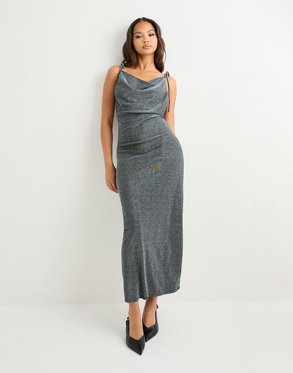 Vero Moda Awursula Sl Square Neck 7/8 Dress - Silver