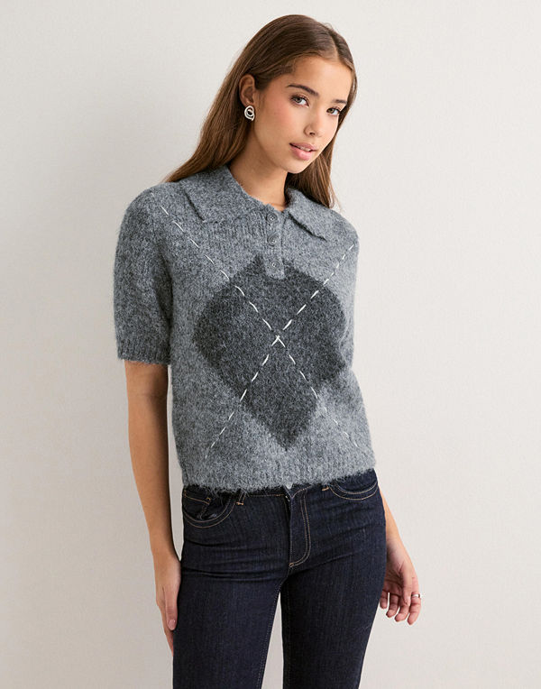 Vero Moda Vmbliss 2/4 Poloneck Pullover Ga - Grå