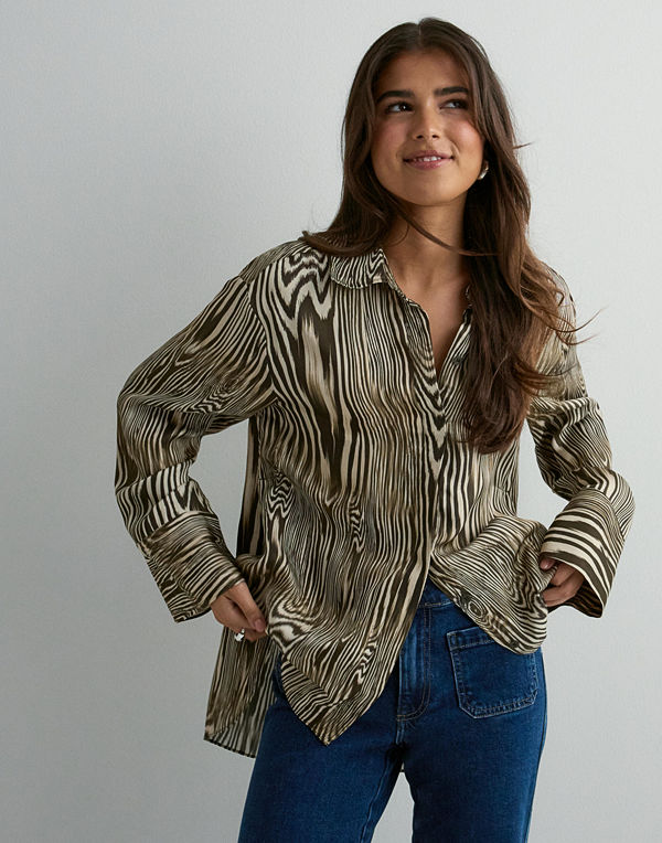Malina Emaline Slits Detail shirt - Multi/Mönstrad