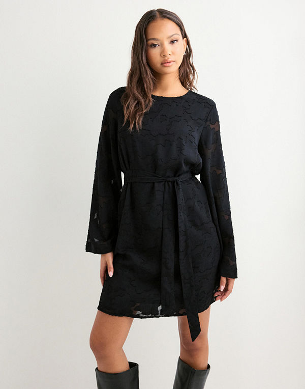 Vero Moda Vmsloane Ls Short Dress Wvn Exp - Svart