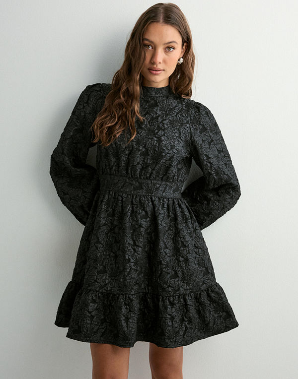 Pieces Pcorini Ls Short Dress Wvn D2D - Svart