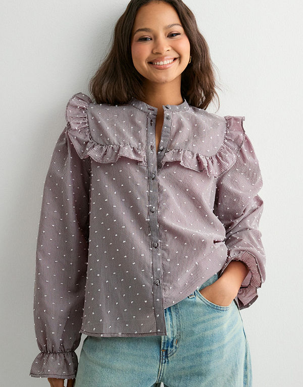 Pieces Pcjennya Ls Shirt Wvn - Lila
