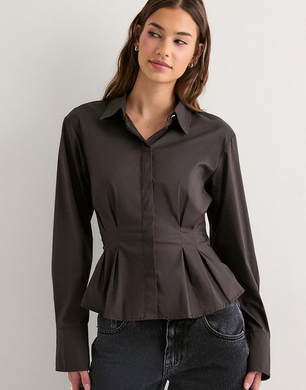 Vero Moda Vmfriba Ls Cuff Top Wvn Ga - Brun