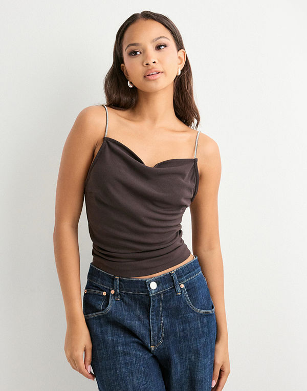 Vero Moda Vmnavina Singlet Short Top Jrs Ga - Brun