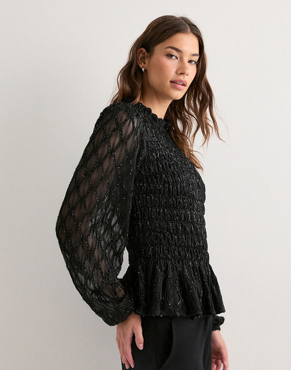 Vero Moda Awnolita Ls High Neck Smock Top - Svart