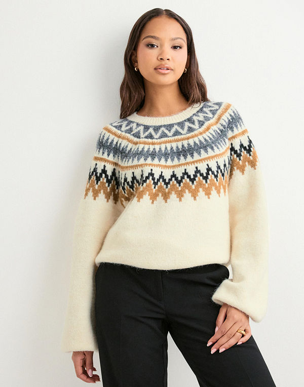 Only Onlreykja Ls O-Neck Knt - Beige