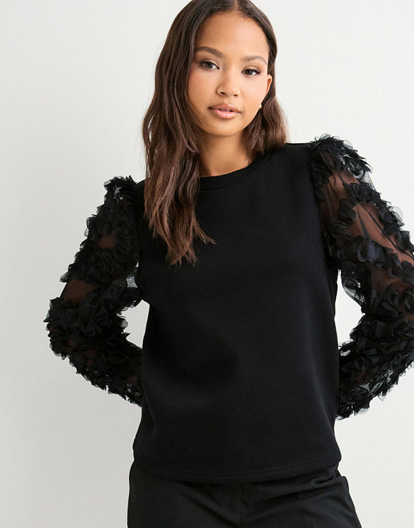 Only Onllavin L/S O-Neck Mix Swt - Svart