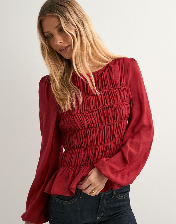 Nelly My Best Smock Blouse - Röd