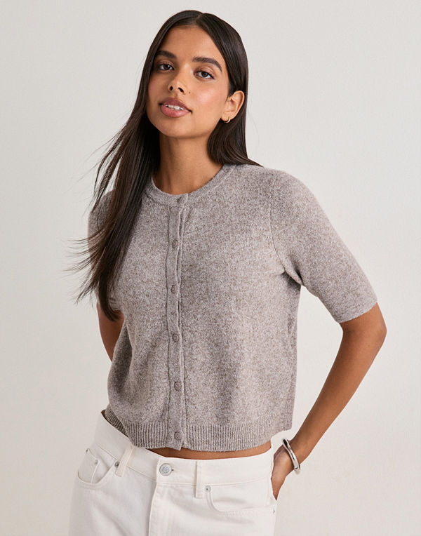 Vero Moda Vmdoffy 2/4 O-Neck Button Cardigan - Beige