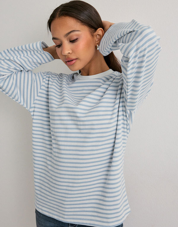Pieces Pcsadie Ls Top Noos - Blå
