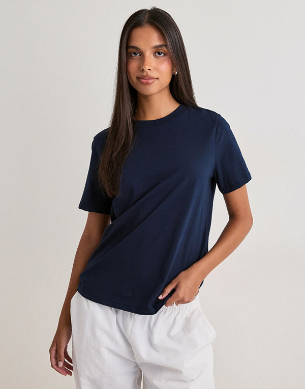 Pieces Pcria Ss Solid Tee Jrs Noos Bc - Blå