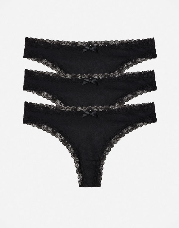 Dorina Essential Microfibre THONG - Svart