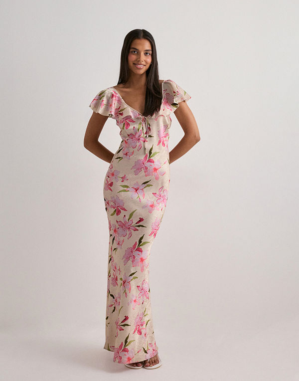 Vero Moda Vmisabella Cap Sleeve Maxi Dress Ex - Blommig