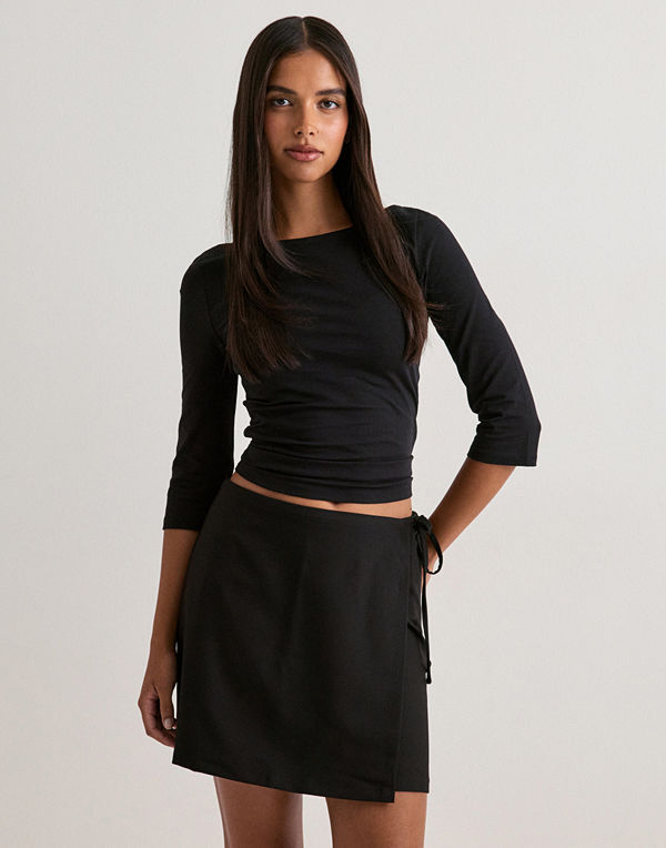 Pieces Pcbosella Mw Wrap Skirt Noos Bc - Svart