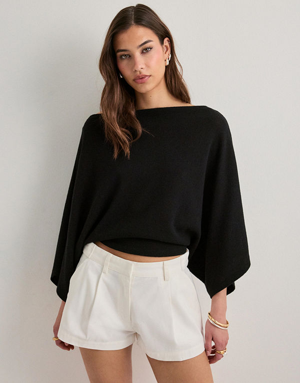 Nelly Wide Leg Shorts - Vit