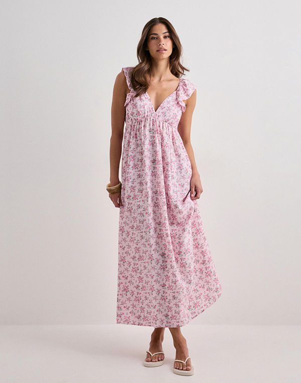 Vero Moda Vmjosie Sl Ankle Frill Dress Wvn Ga - Rosa