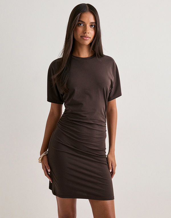 Pieces Pcalli Ss Short Dress Jrs D2D - Brun