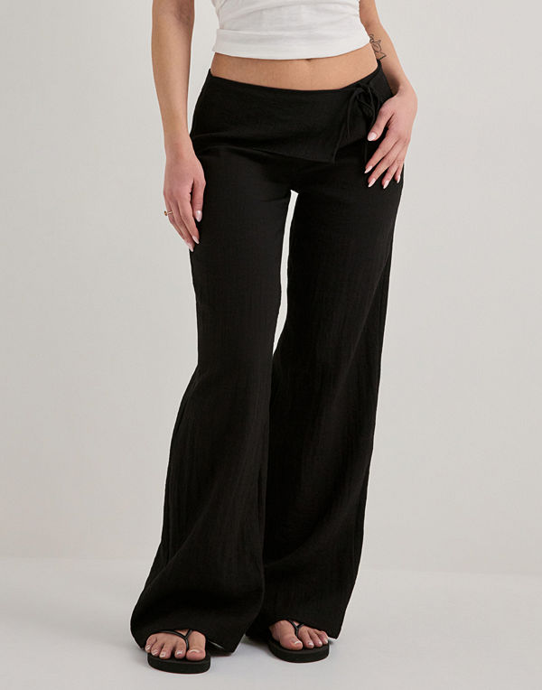 Nelly byxor Front Detail Pants - Svart