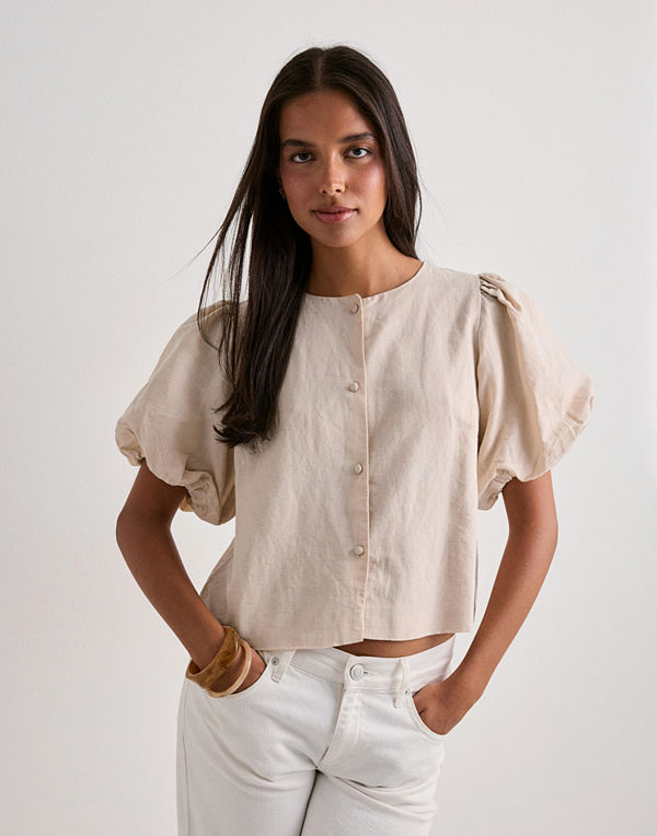Neo Noir Moisa Linen Blouse - Beige