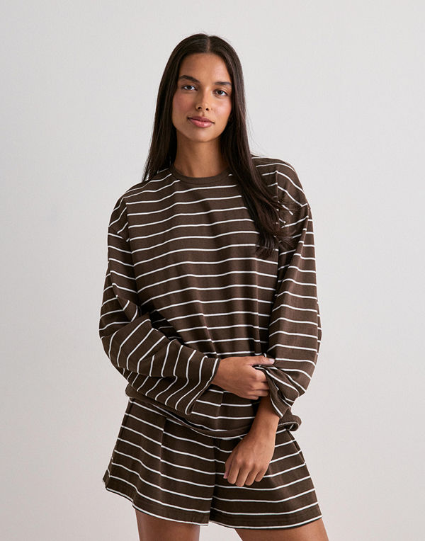 Pieces Pcsadie Ls Barrel Sleeve Top Jrs D2 - Brun