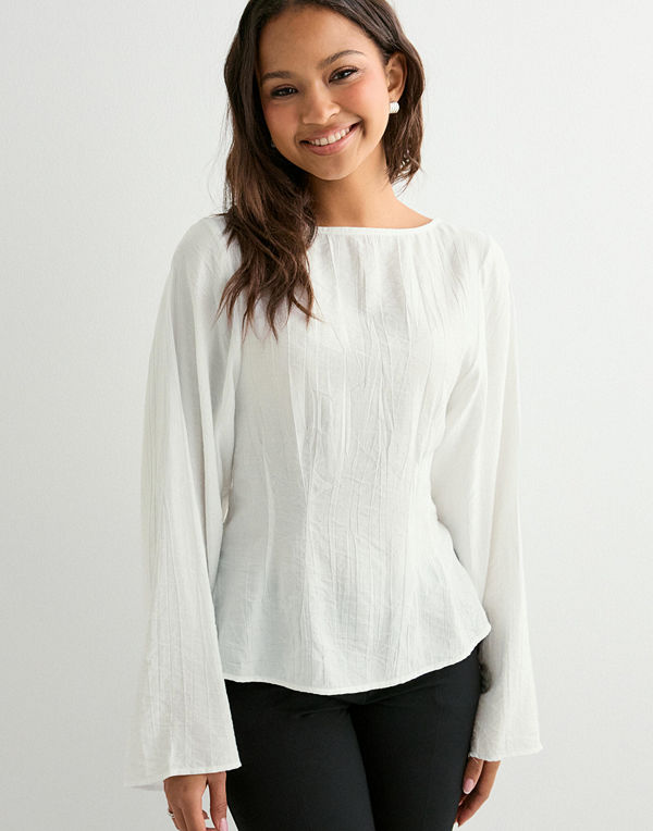 Nelly Volume Sleeve Blouse - Vit