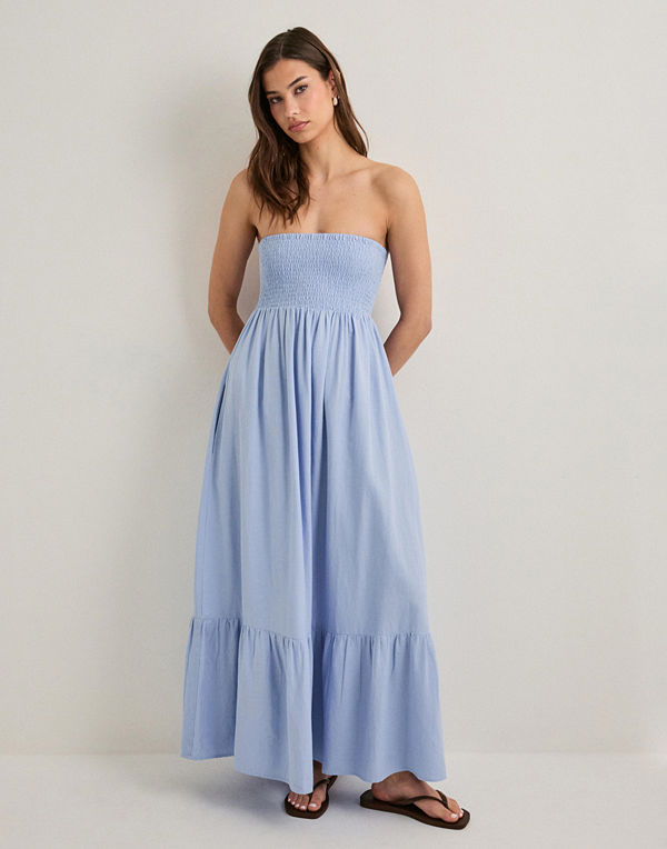 Vero Moda Awalisa Bandeau Ankle Dress Noos - Blå