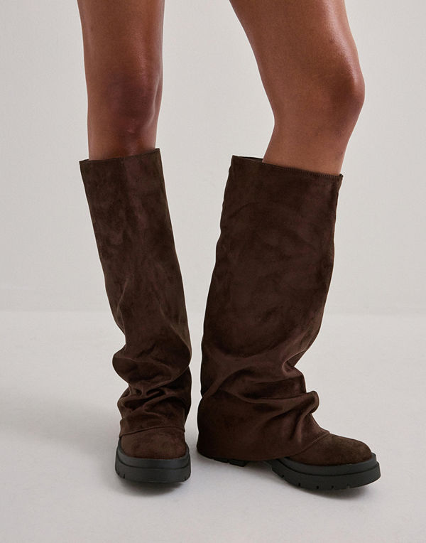 Nelly High Shaft Scrunch Boot - Brun
