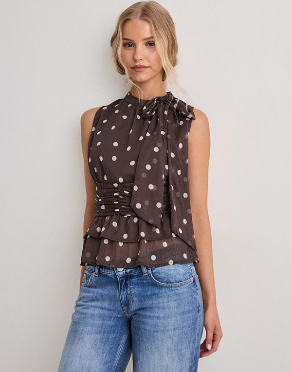 Neo Noir Ansol Big Dot Top - Brun