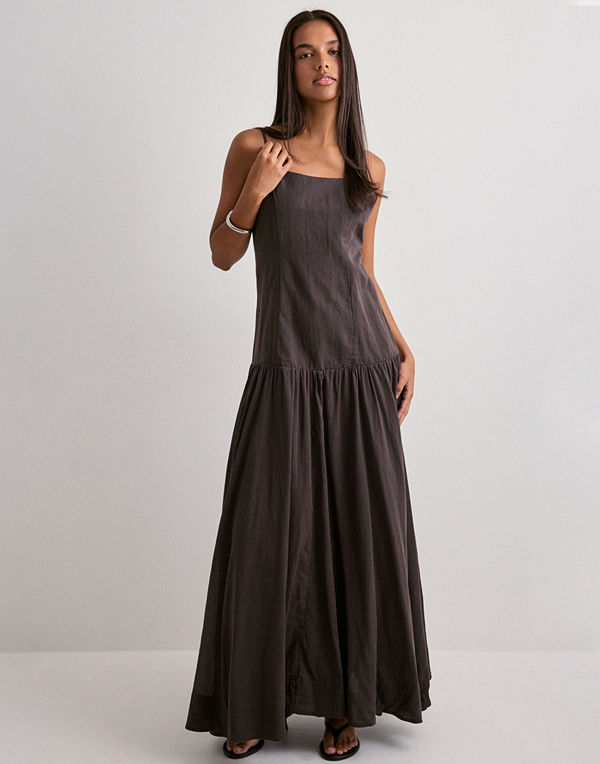 Neo Noir Jackie S Voile Dress - Brun