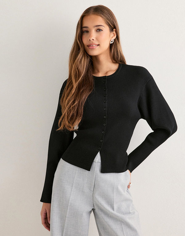 Neo Noir Briano Stitch Knit Cardigan - Svart