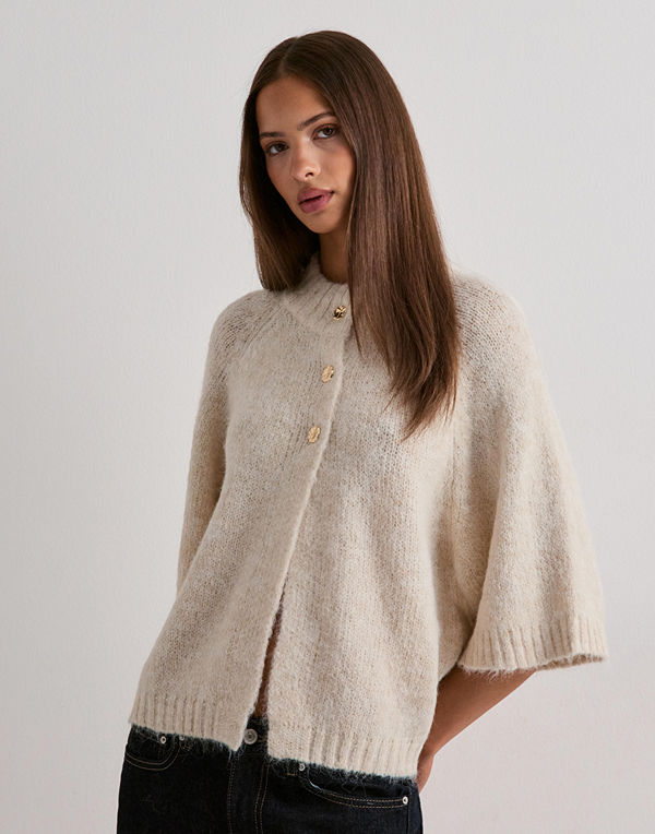 Neo Noir Benuta Fluffy Knit Cardigan - Beige