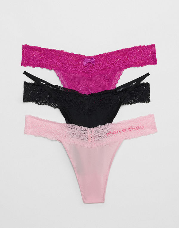 Hunkemöller 3-pack Ulv String - Rosa