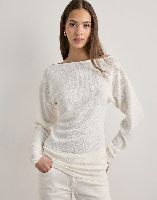 Nelly Gorgeous Long Sweater - Vit