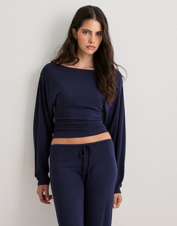 Nelly My Chill Boatneck Sweat - Blå