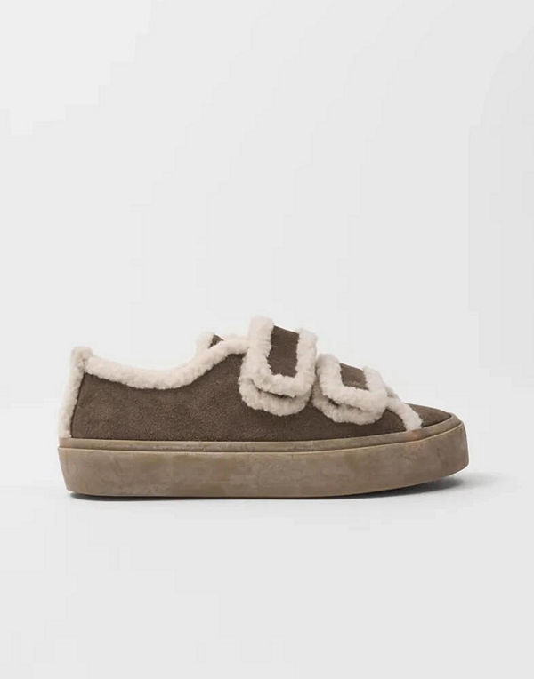 INUIKII Shearling Low Velcro - Brun