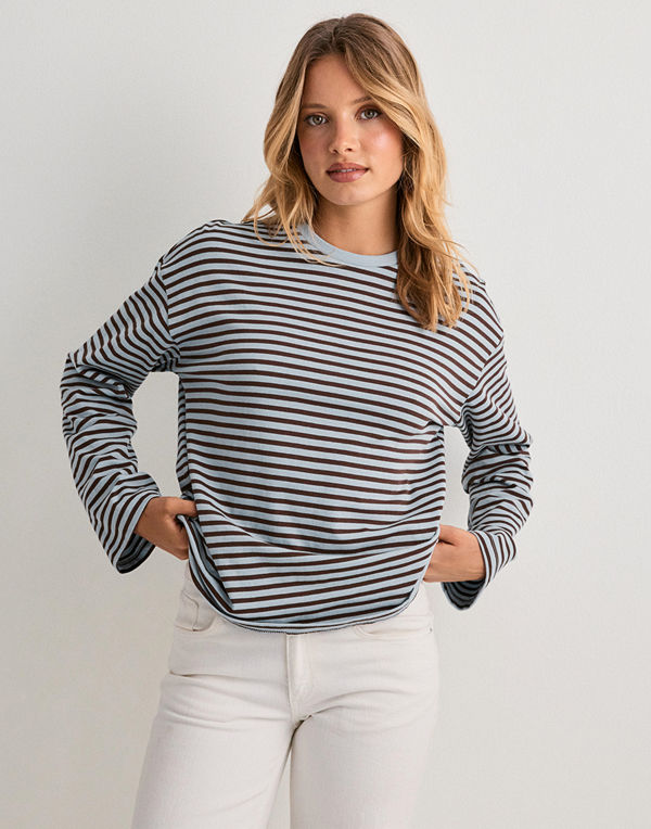 Pieces Pcsadie Ls Top Noos - Blå