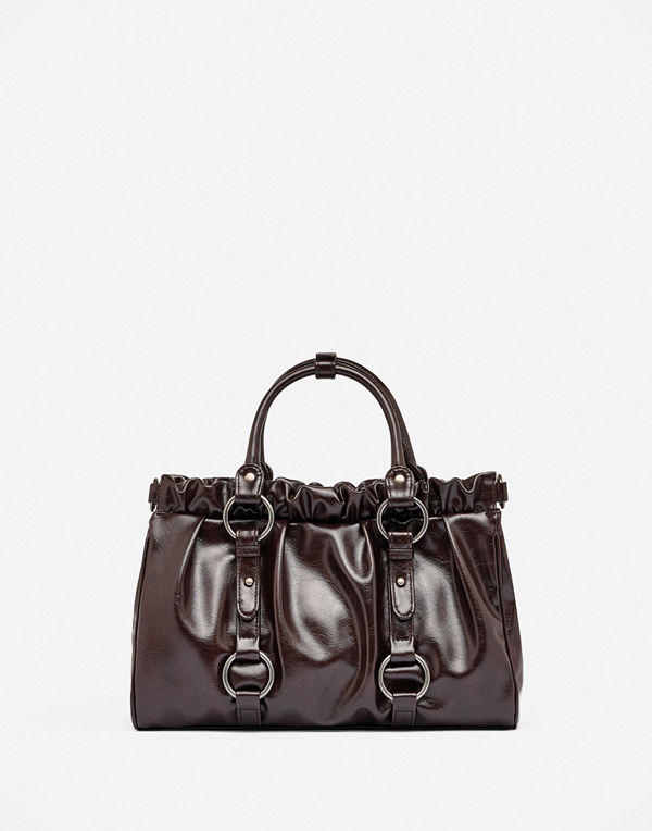 Nelly The Rushed Ring Bag - Brun